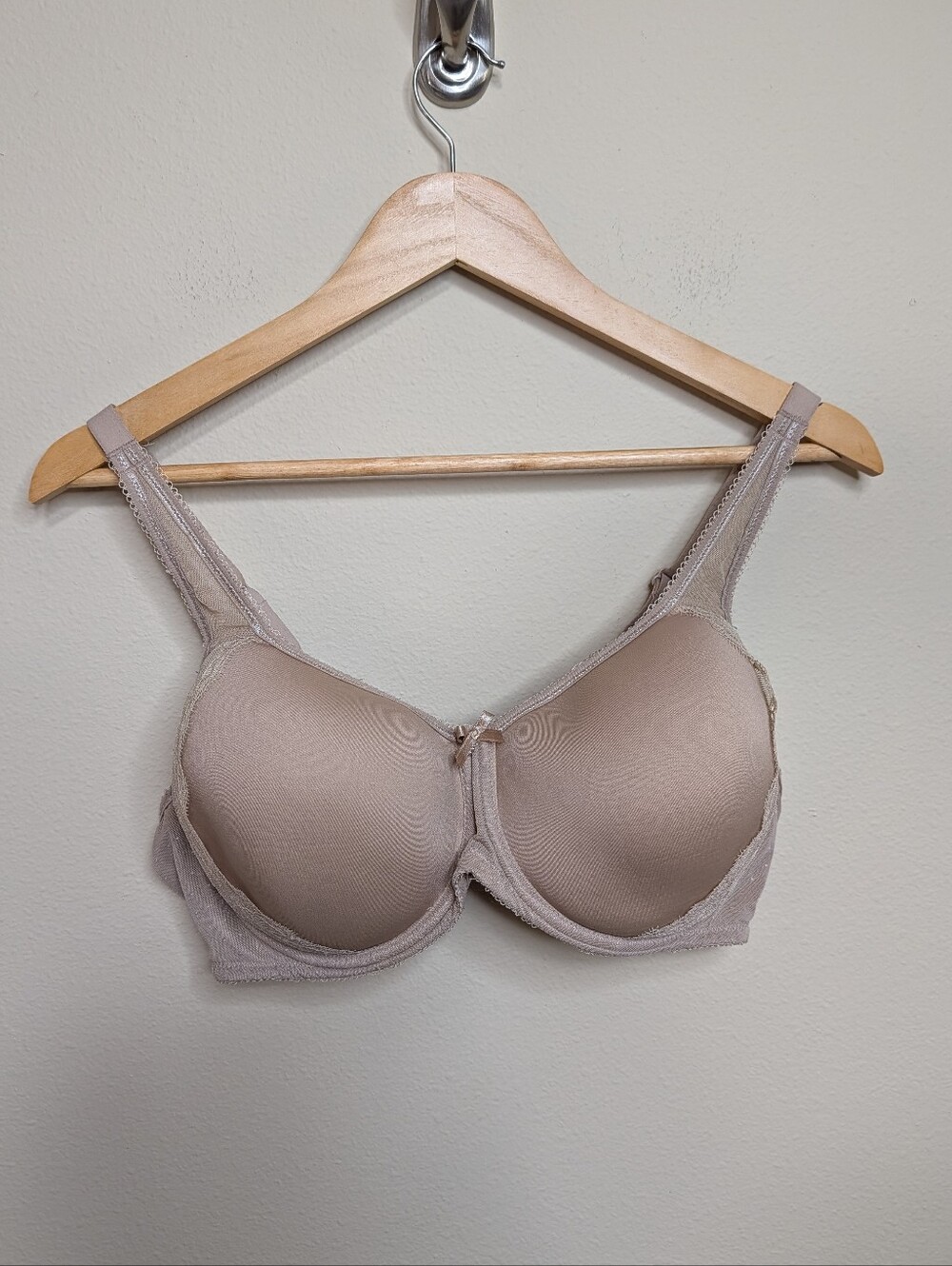 Wacoal Retro Chic Underwire Contour Bra 853186 40D Toast Nude Lace